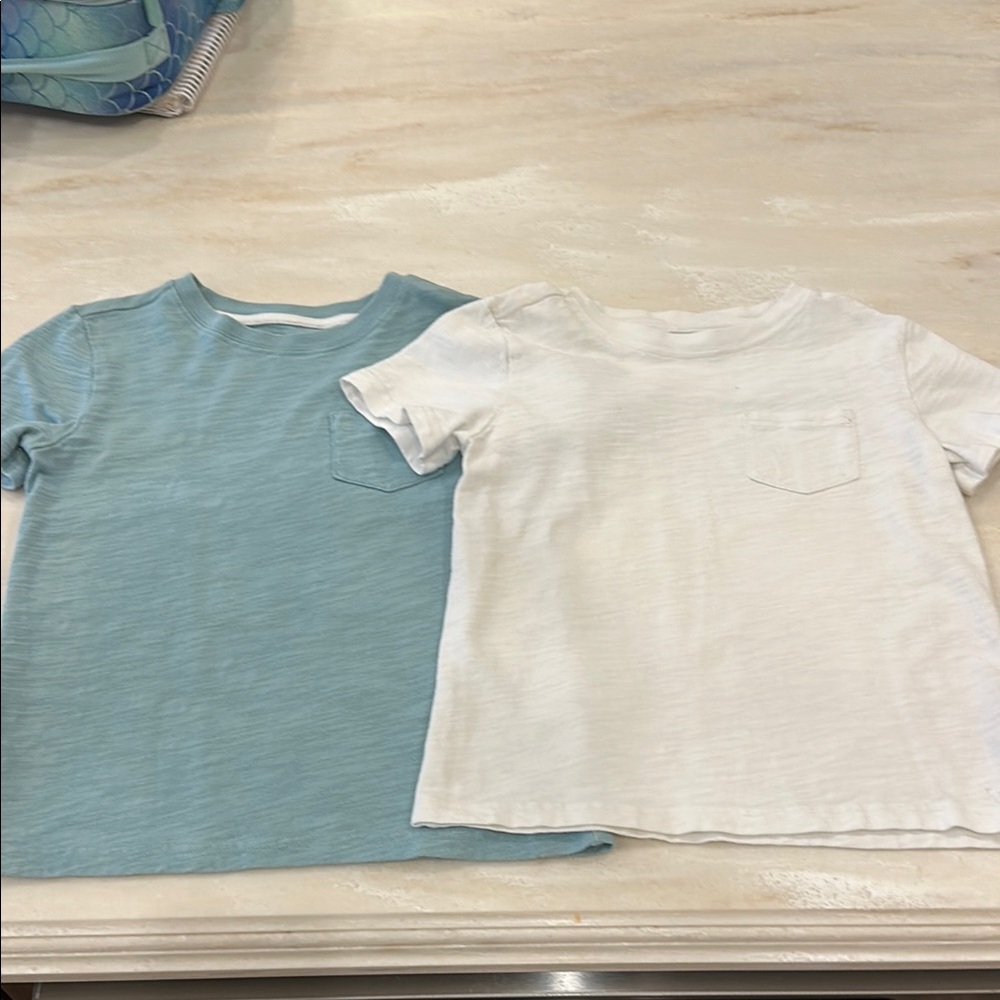 Janie and Jack Blue and White Short Sleeve Tees